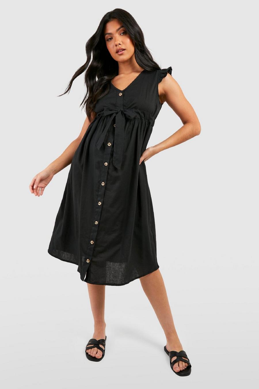 CZARNA CIĄŻOWA SUKIENKA V-NECK