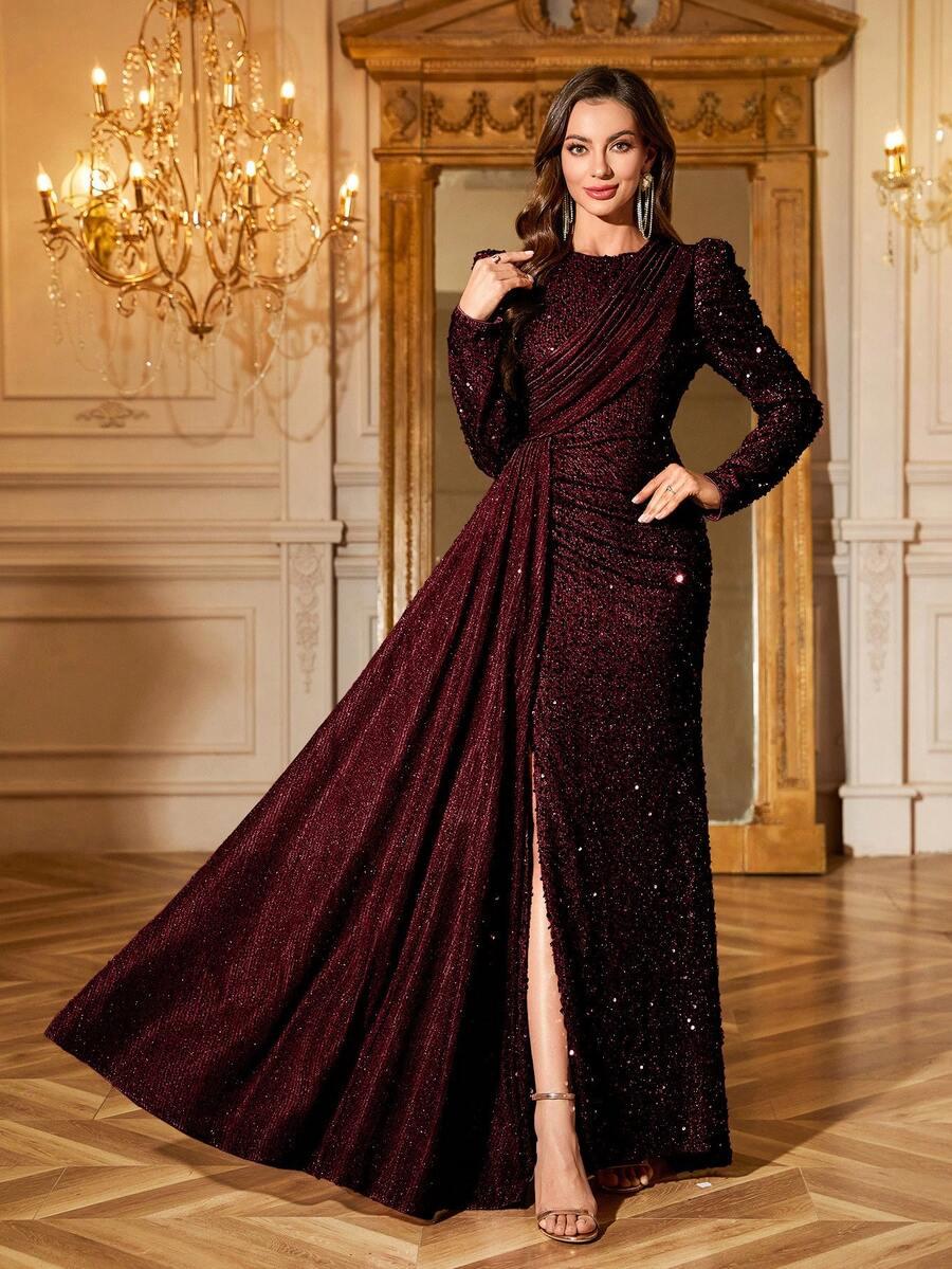 BURGUNDOWA MAXI SUKIENKA