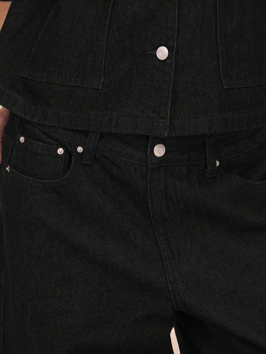 CZARNE SPODNIE JEANS