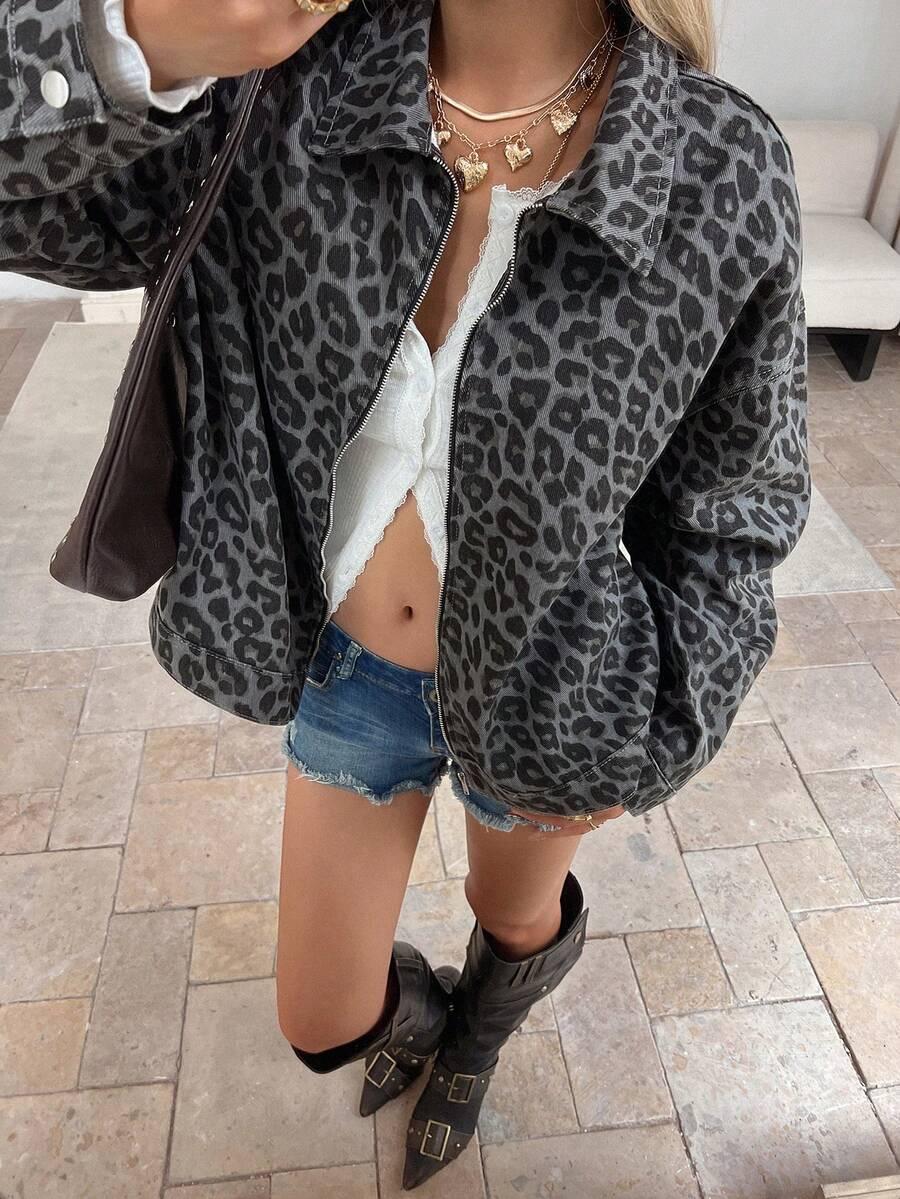 KURTKA jeans ANIMAL PRINT
