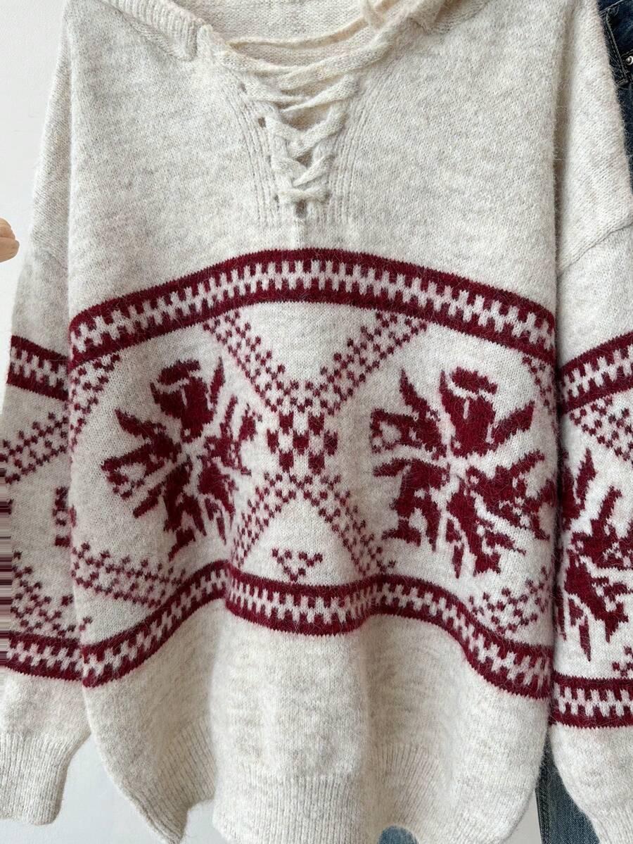  SWETER Z KAPTUREM WZÓR
