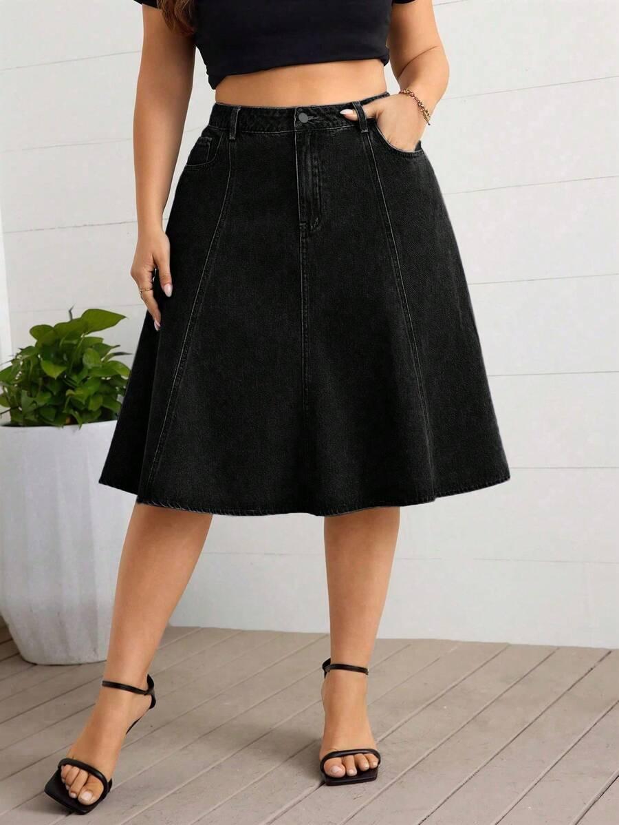 CZARNA SPÓDNICA JEANS