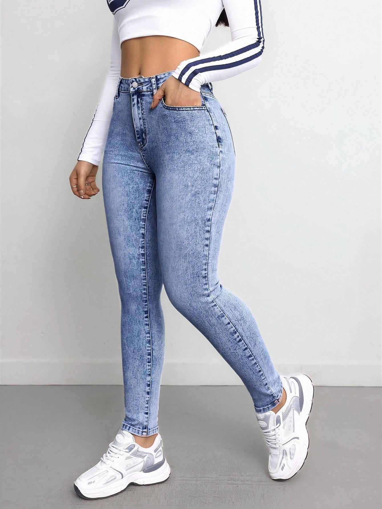 NIEBIESKIE SPODNIE JEANS HIGH WAIST