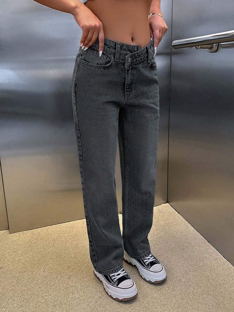 CZARNE SPODNIE JEANS