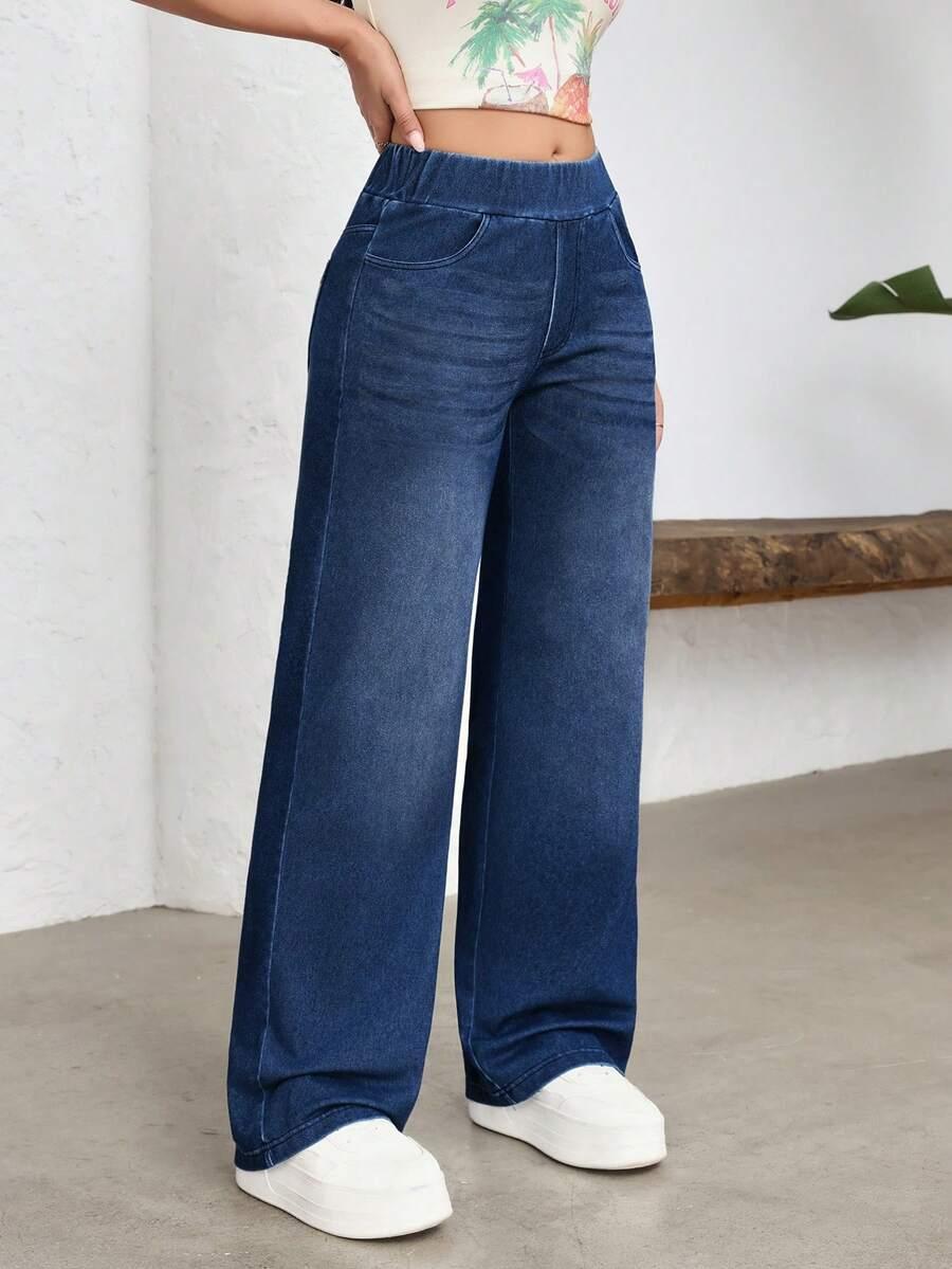 NIEBIESKIE JEANSOWE SPODNIE