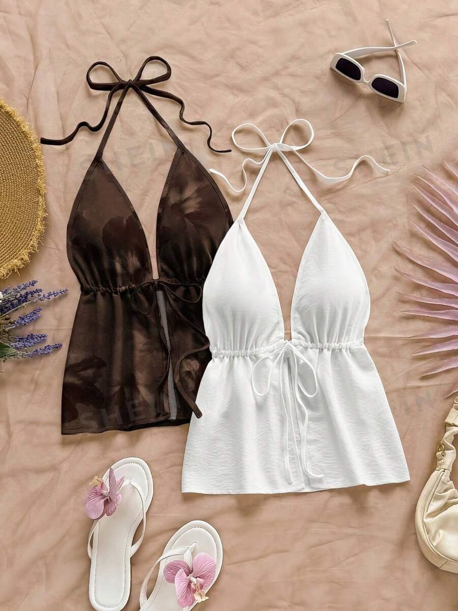 top wiązany na szyi 2-pack