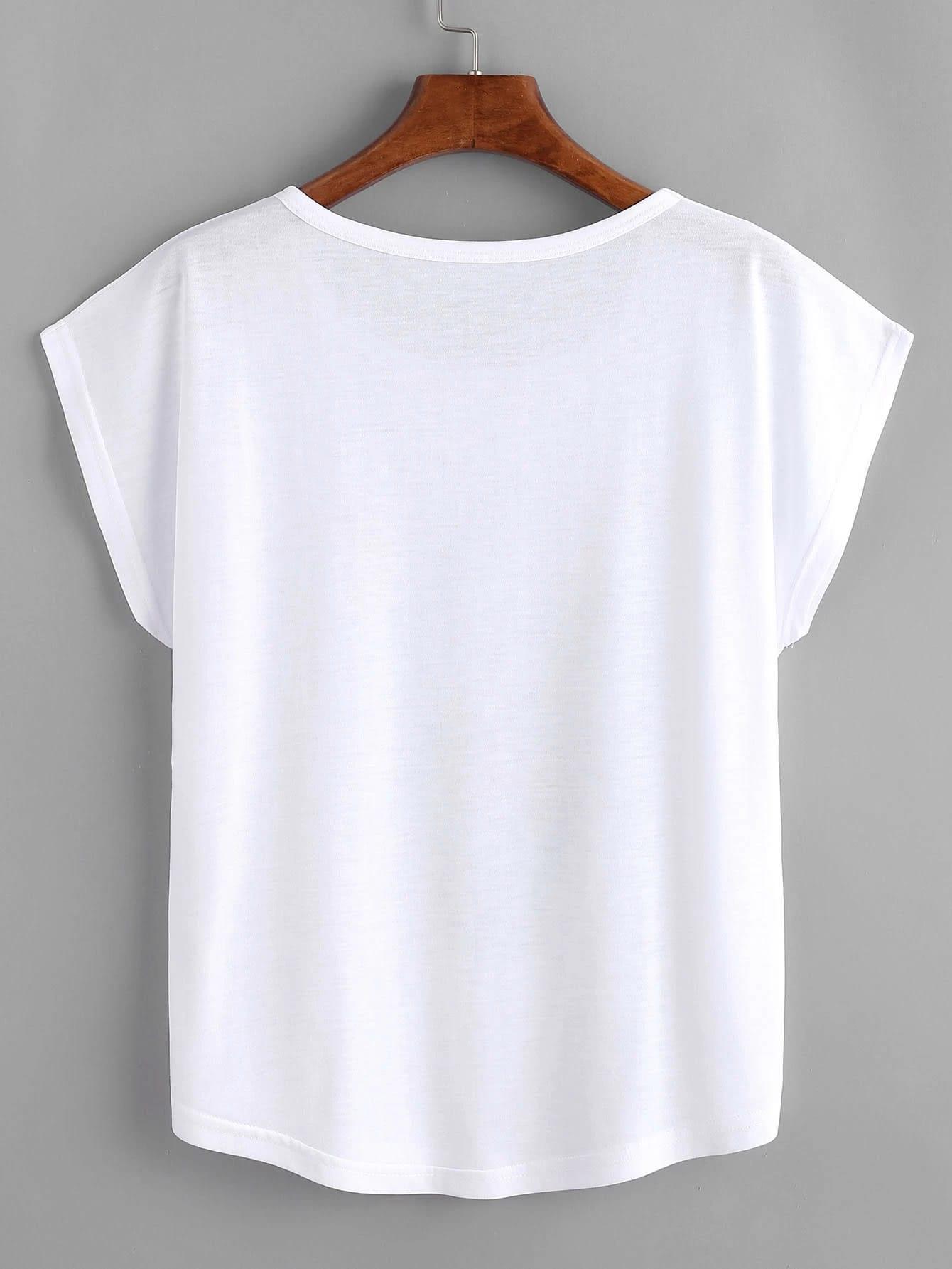 miętowy t-shirt nadruk