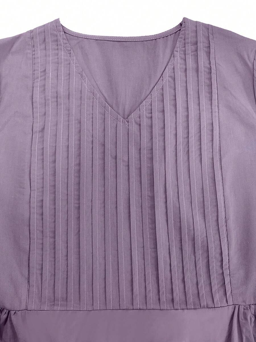 fioletowa sukienka v neck