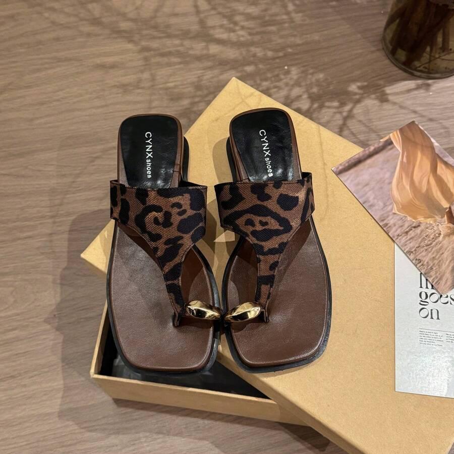klapki japonki leopard print