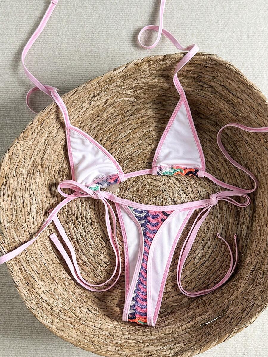 dwuczęściowy strój kąpielowy bikini koronka