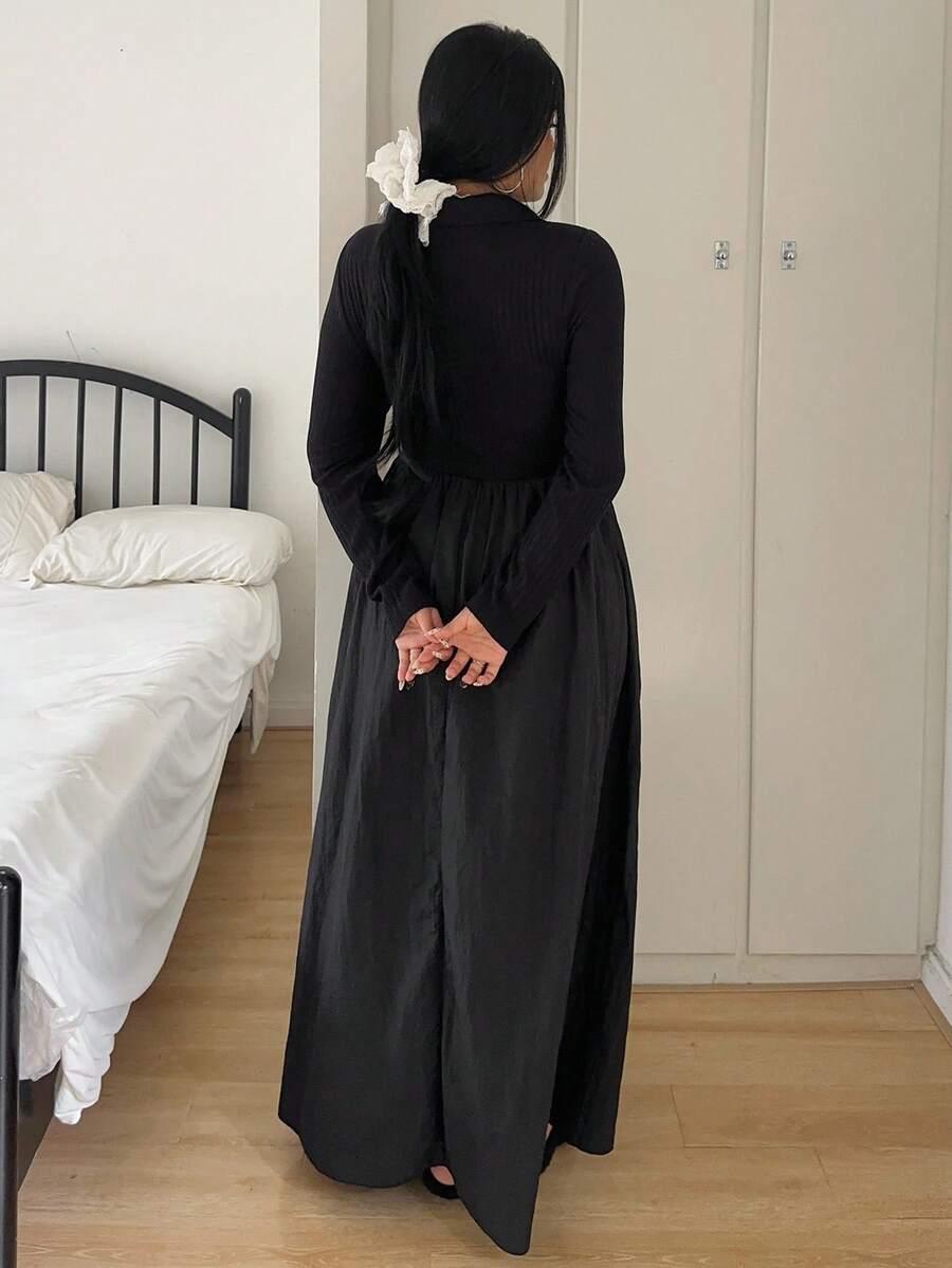 czarna maxi sukienka