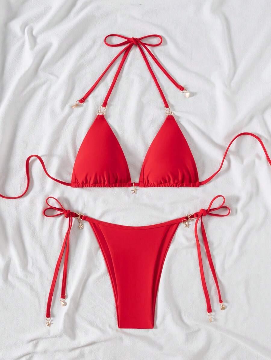 CZERWONA GÓRA OD BIKINI zdobienie