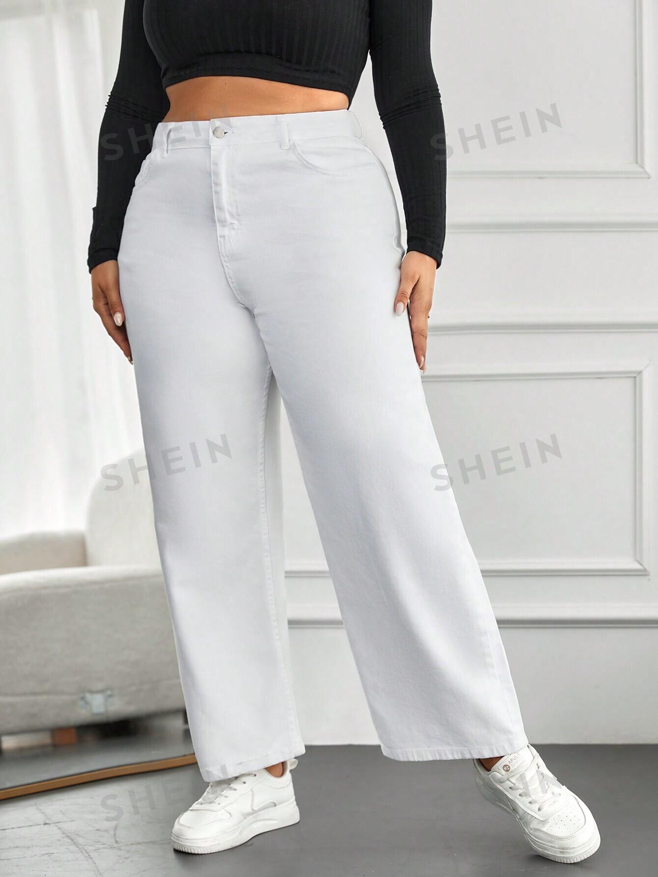 BIAŁE SPODNIE JEANS