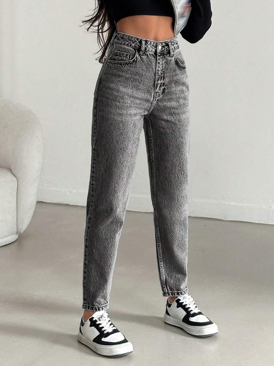 SZARE SPODNIE JEANS 