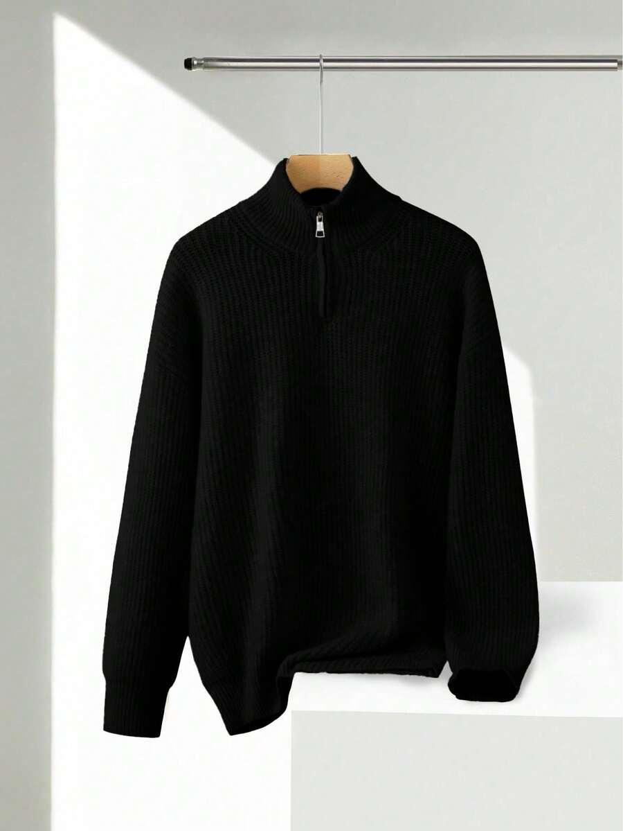 czarny sweter zamek