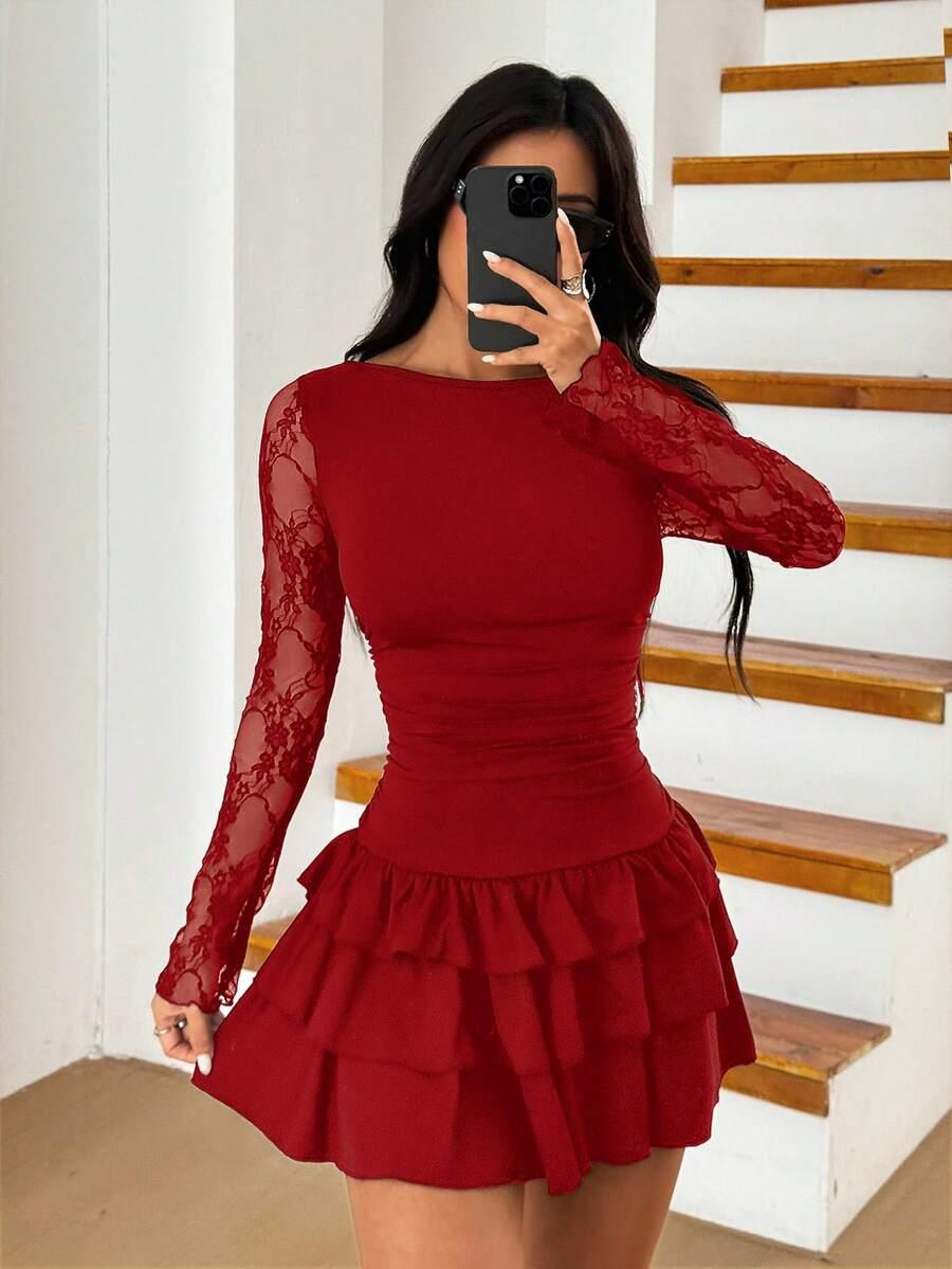 CZERWONA MINI SUKIENKA 