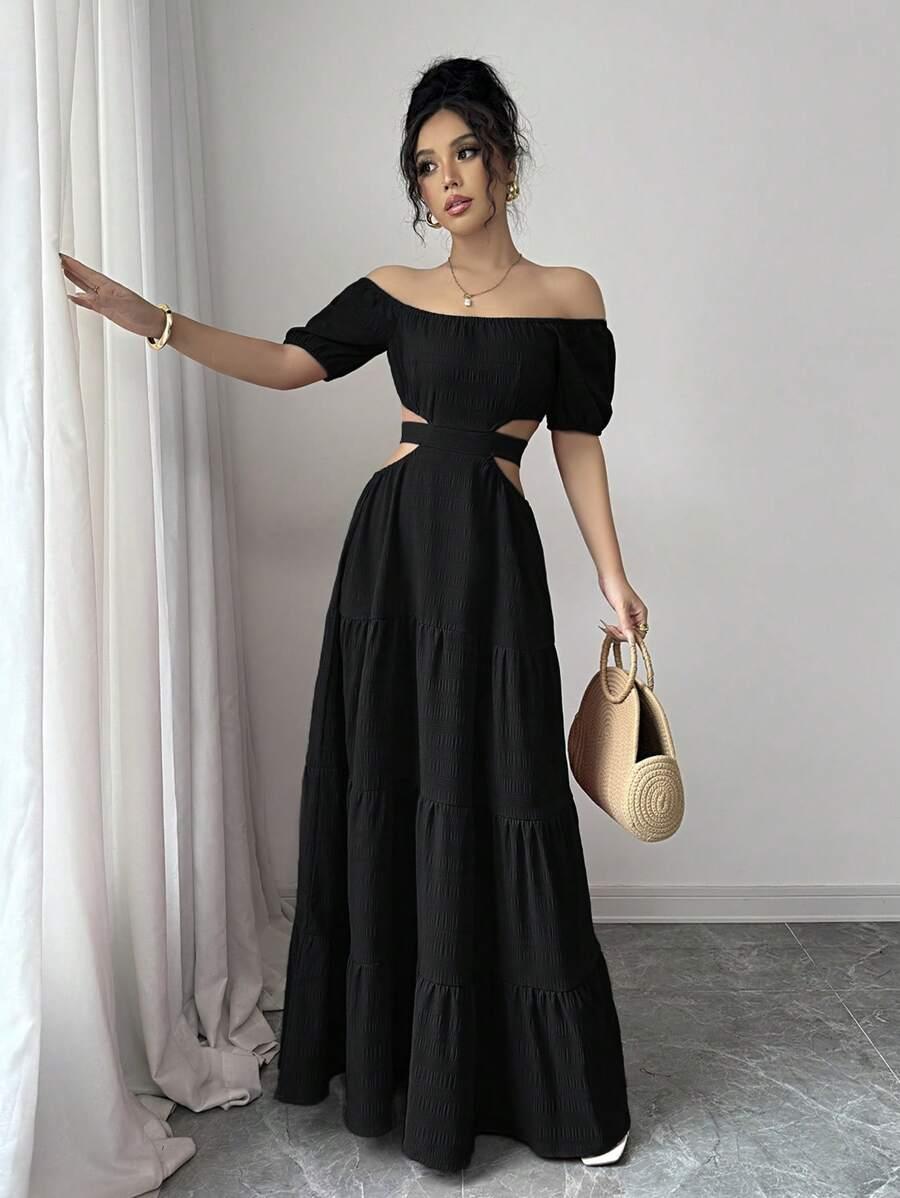 czarna maxi sukienka