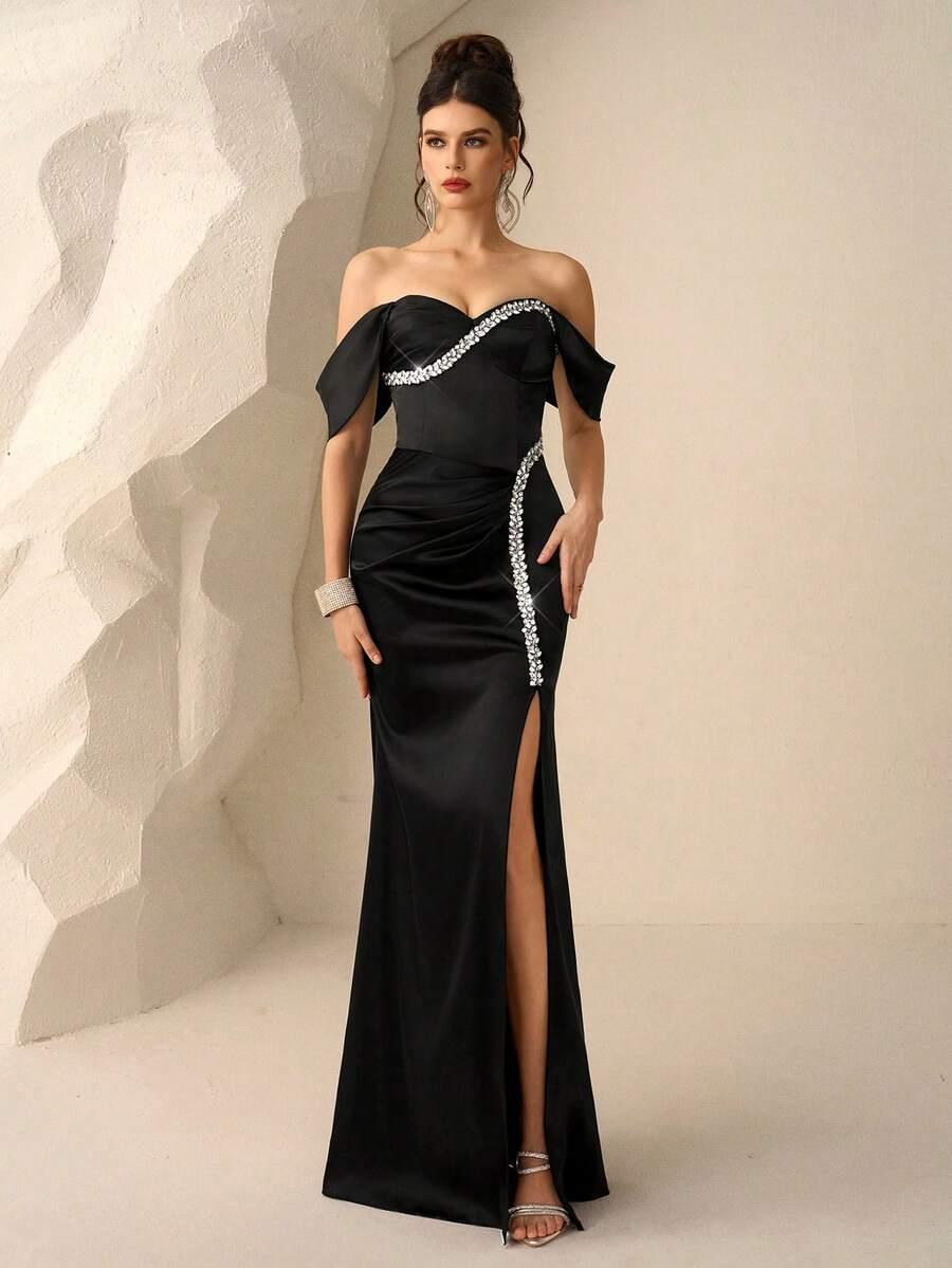 czarna maxi sukienka