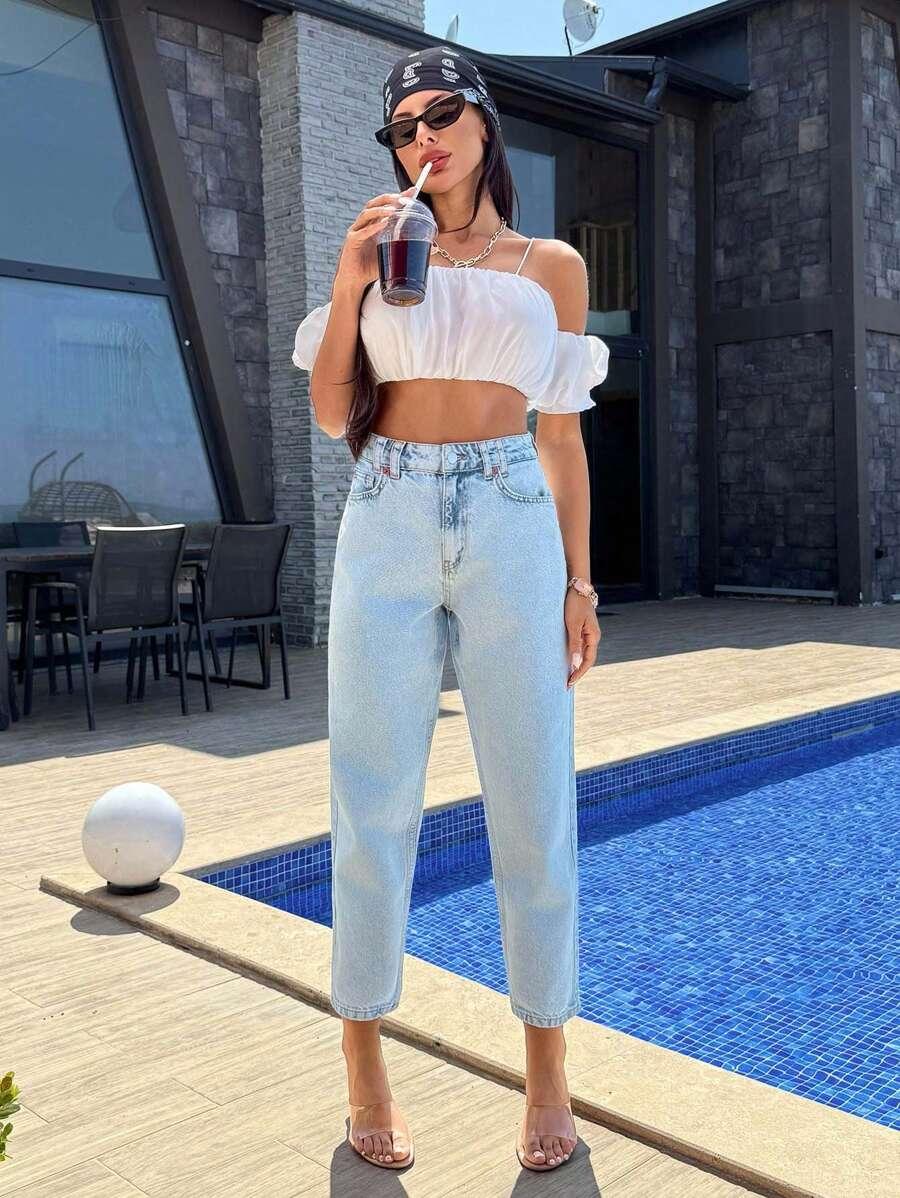 NIEBIESKIE SPODNIE JEANS