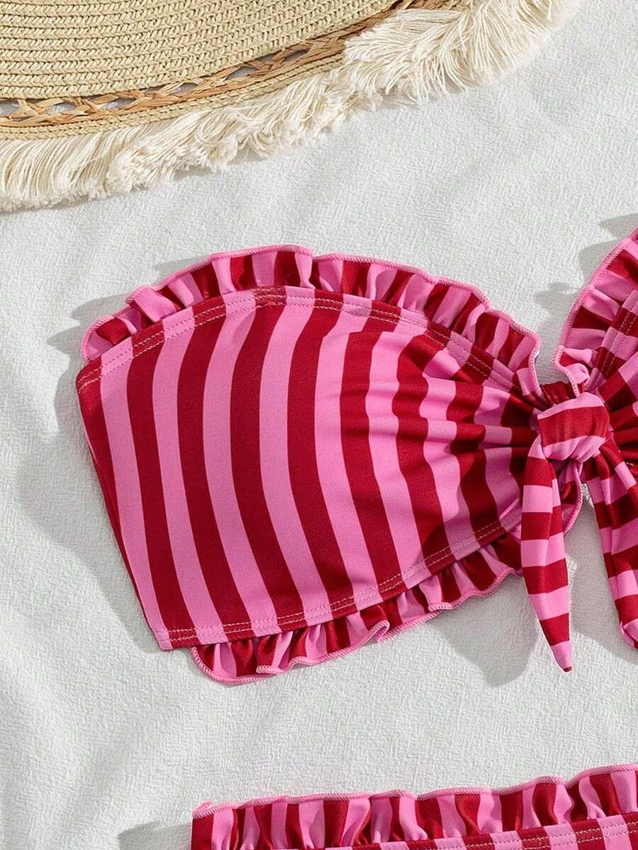dół od bikini wzór paski