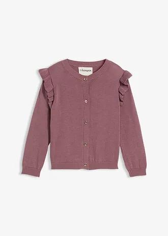 SWETER ROZPINANY Z CIENKIEJ DZIANINY Z FALBANKAMI