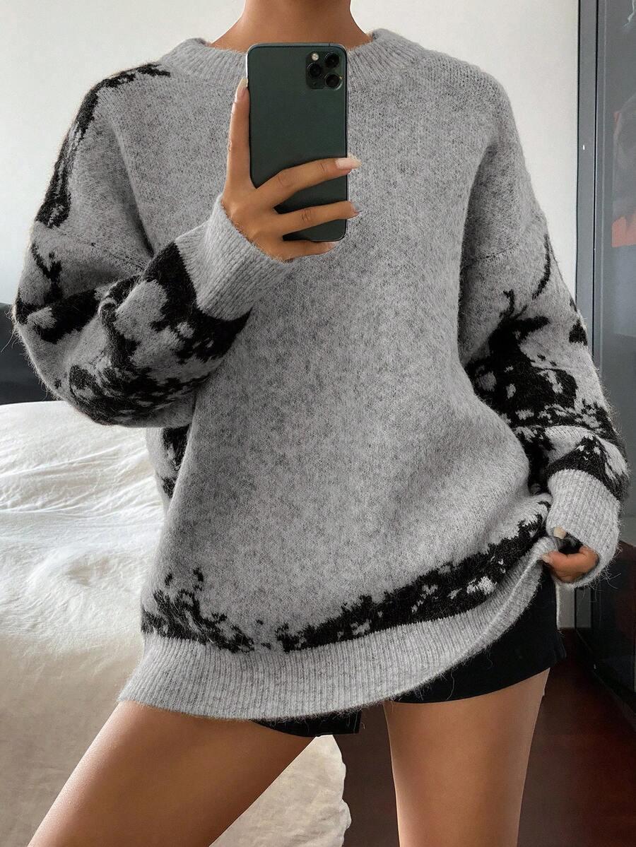 szary sweter wzór