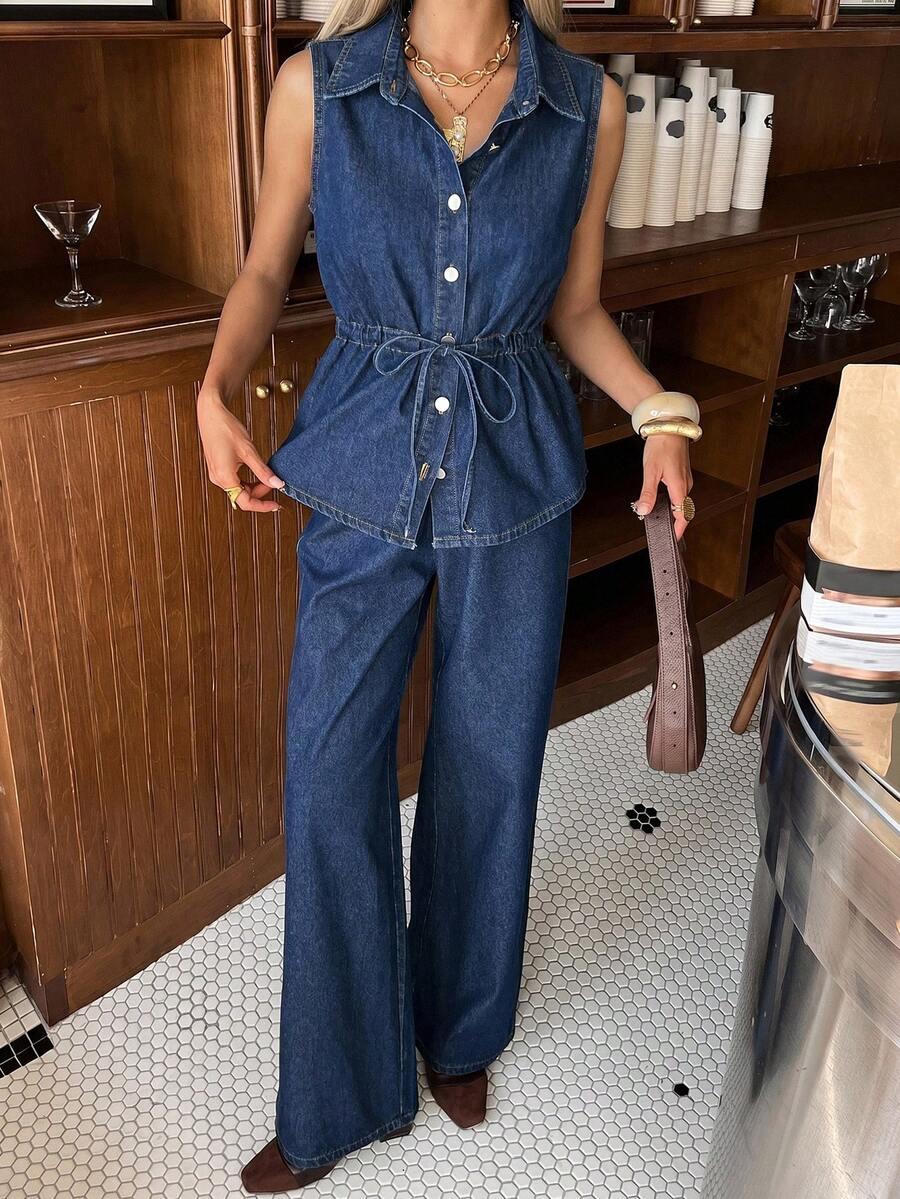 top spodnie komplet jeans