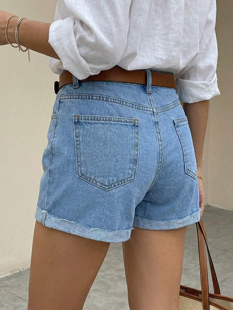 niebieskie SPODENKI JEANS