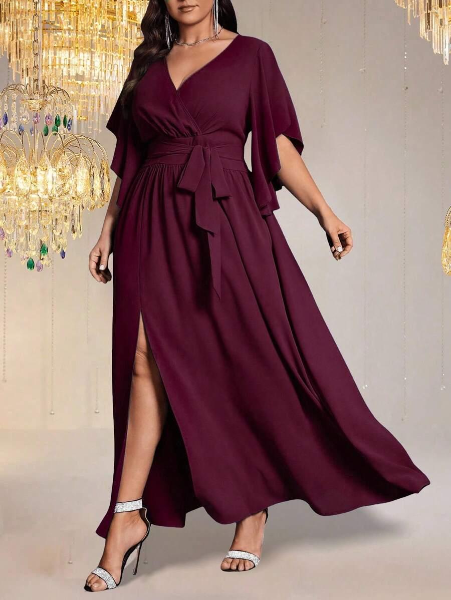 burgundowa maxi sukienka