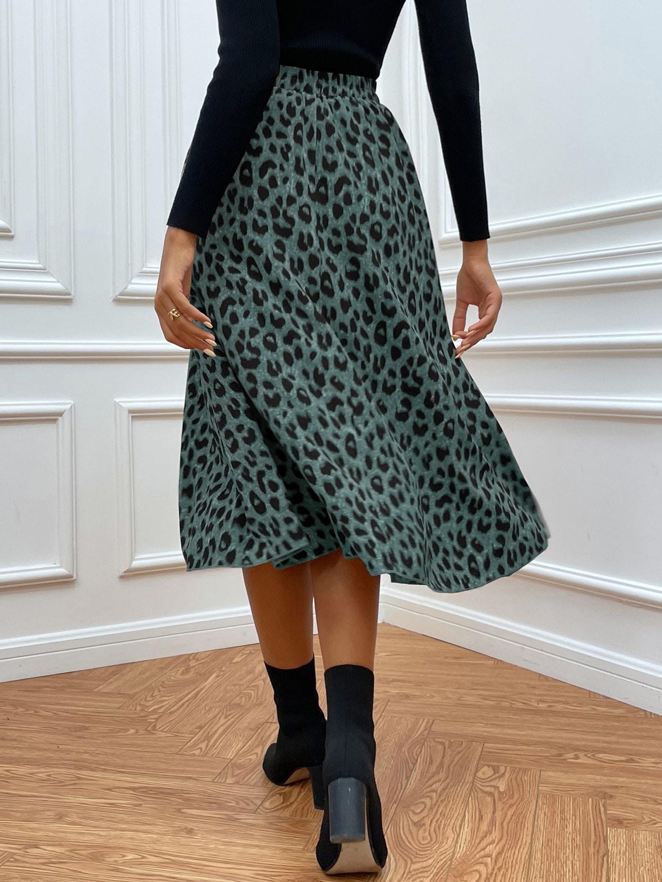 midi spódnica animal print