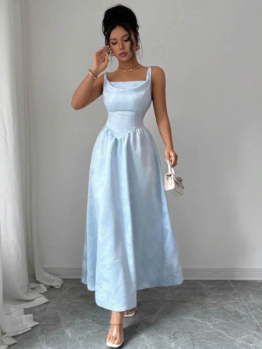niebieska maxi sukienka