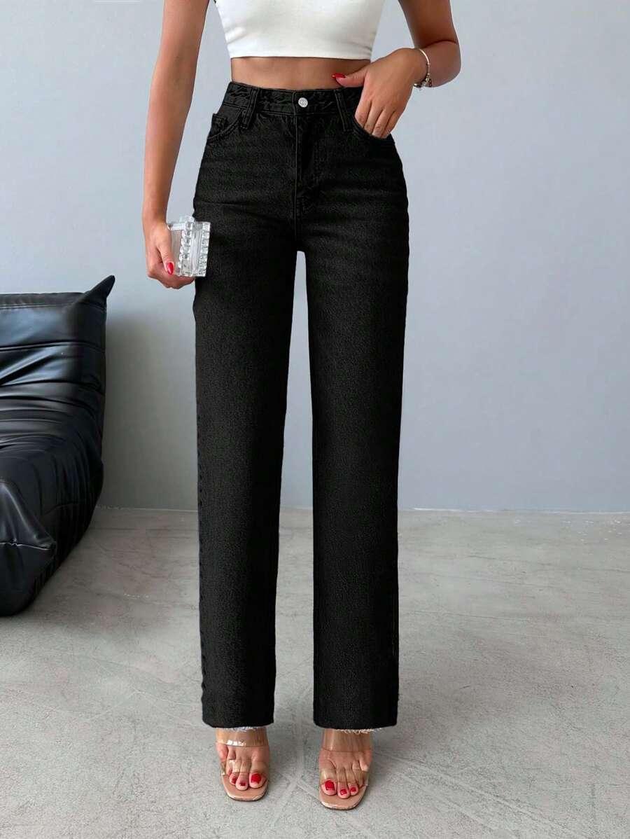 czarne jeansy casual