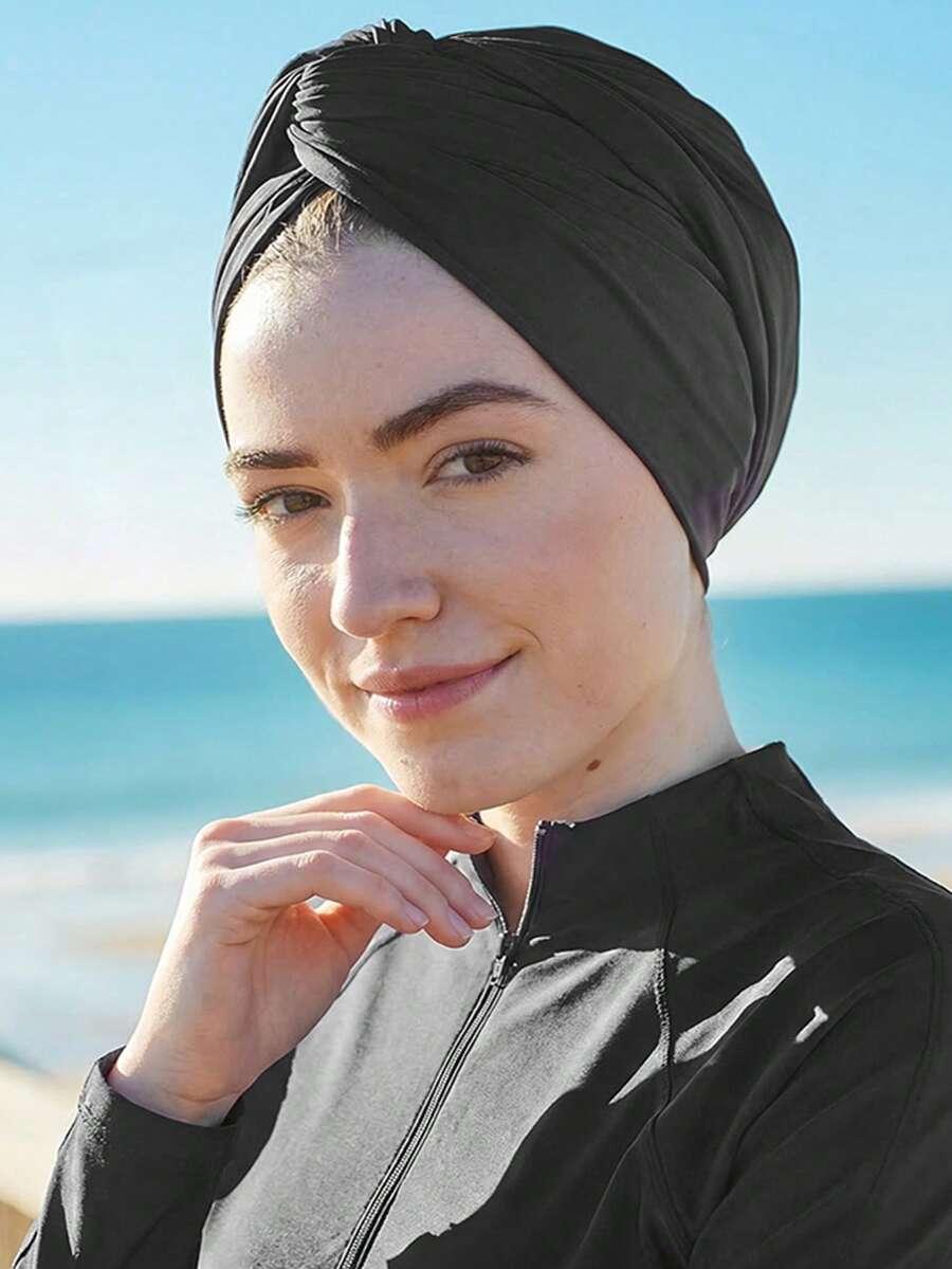 CZARNY turban na głowę