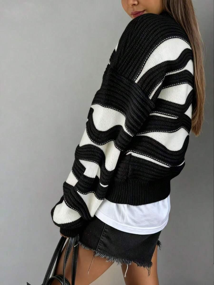 sweter kontrast casual