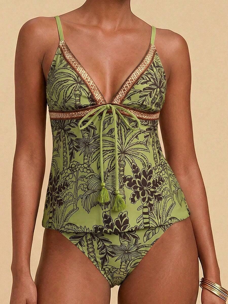 DWUCZĘŚCIOWY STRÓJ KĄPIELOWY TANKINI WZÓR