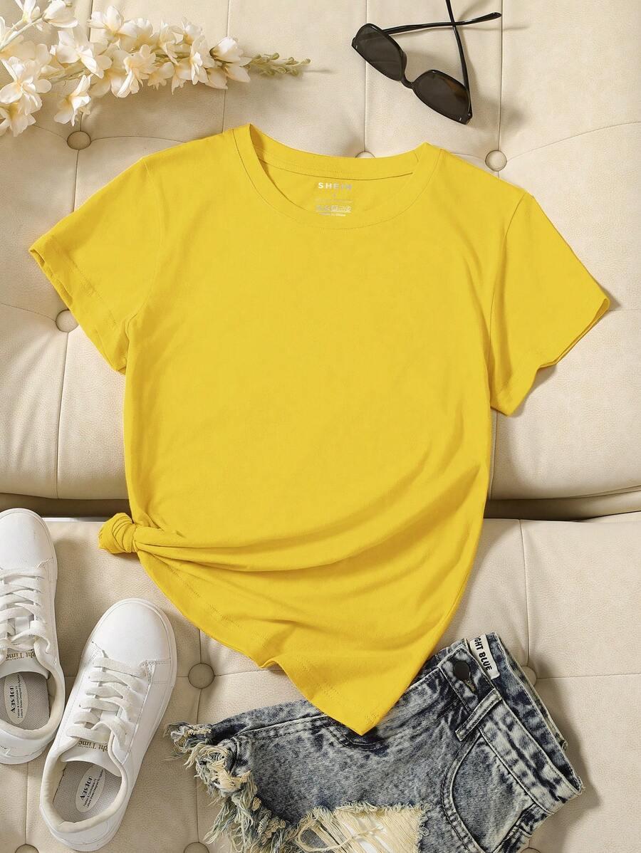 ŻÓŁTY T-SHIRT BASIC 