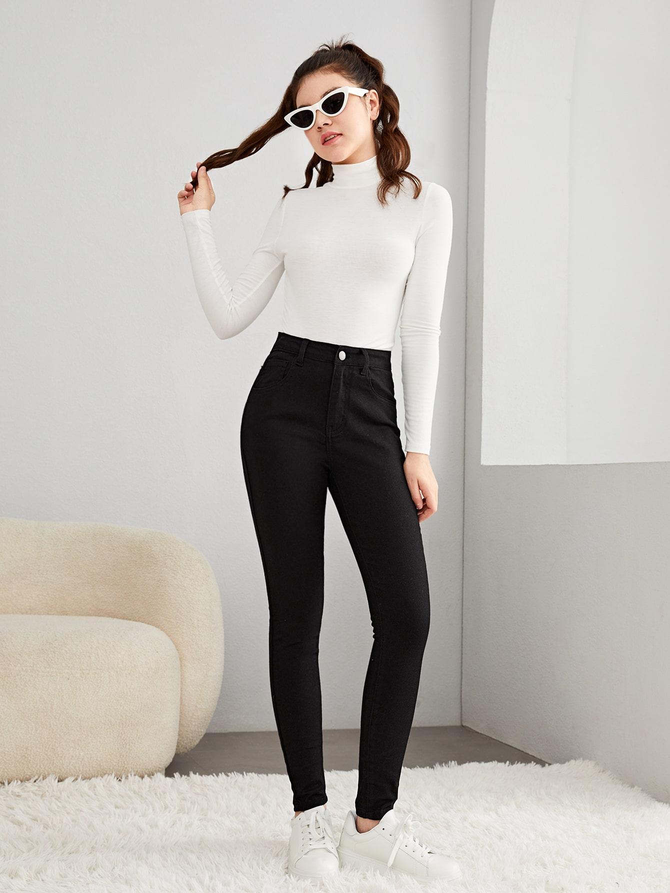 czarne spodnie jeans 
