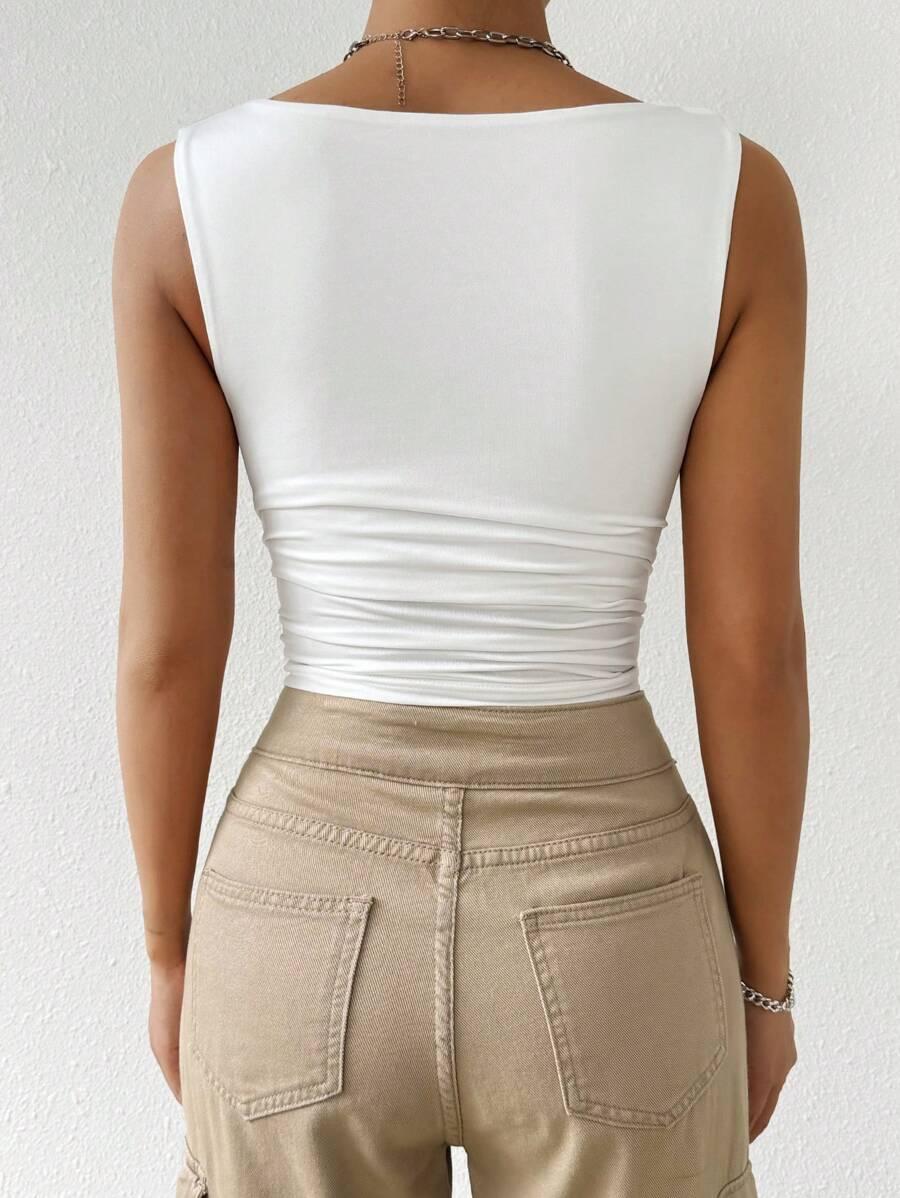 BLUZKA DAMSKA PLUS SIZE - DOPASOWANA Z OKRĄGŁYM DEKOLTEM