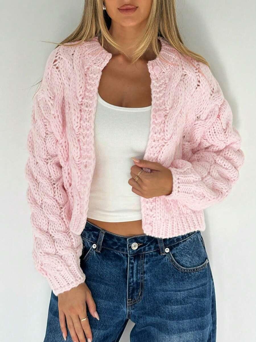 RÓŻOWY SWETER GUZIKI