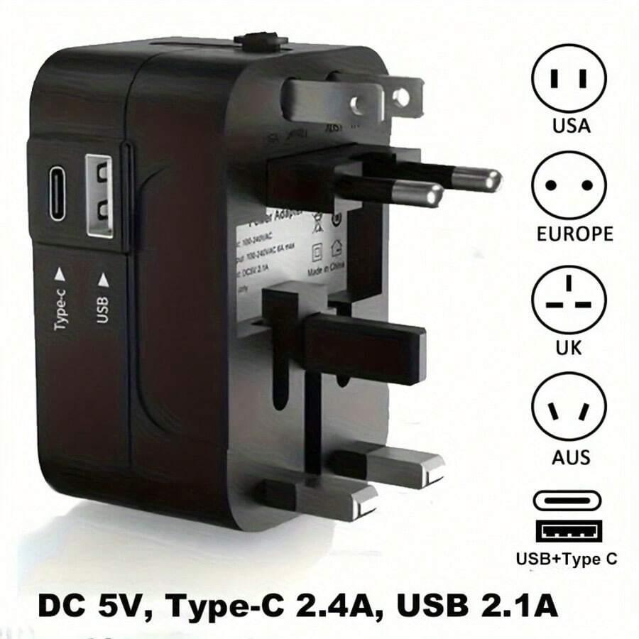 czarny adapter do gniazdka 1szt.