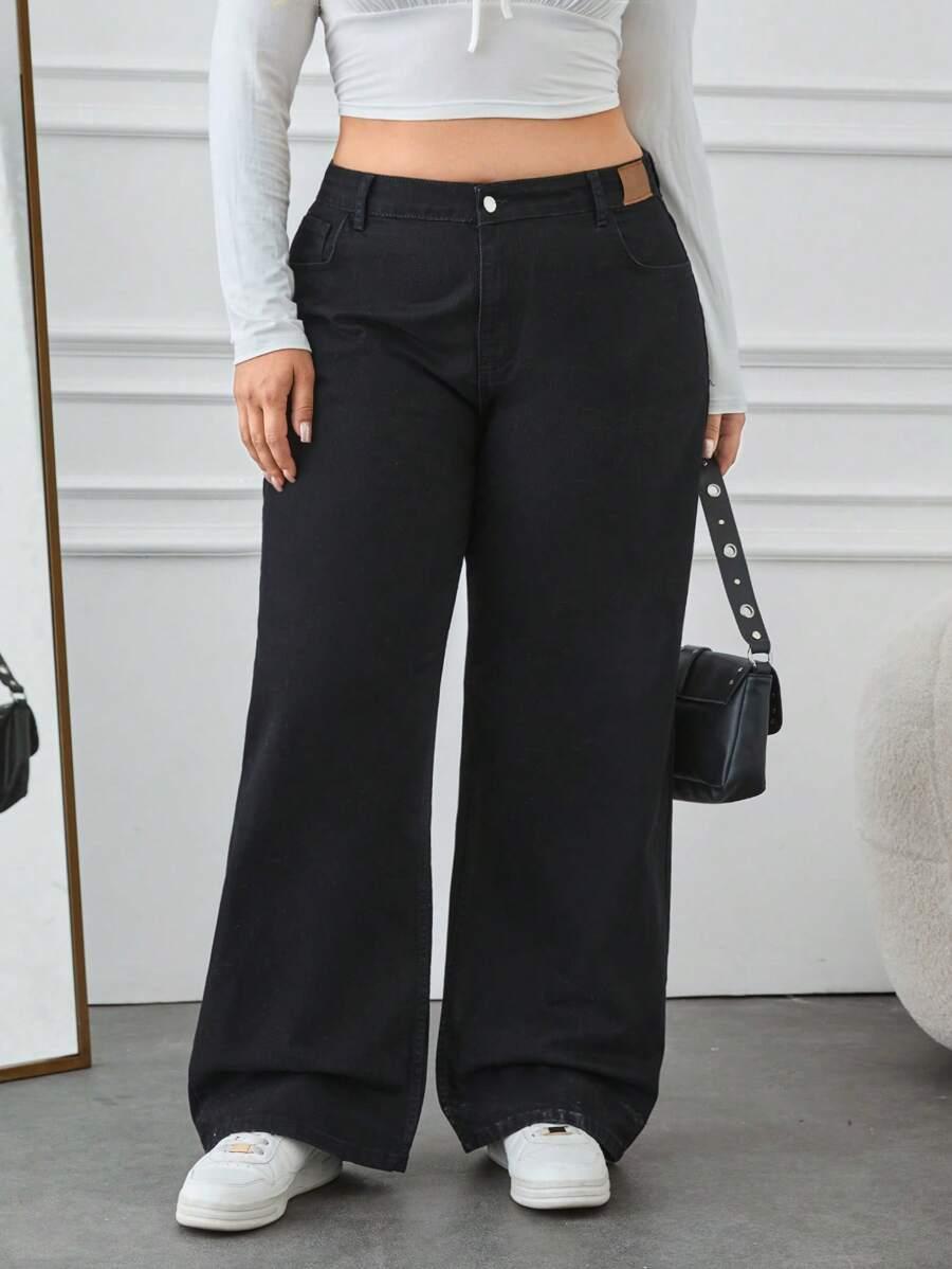 CZARNE SPODNIE JEANS 