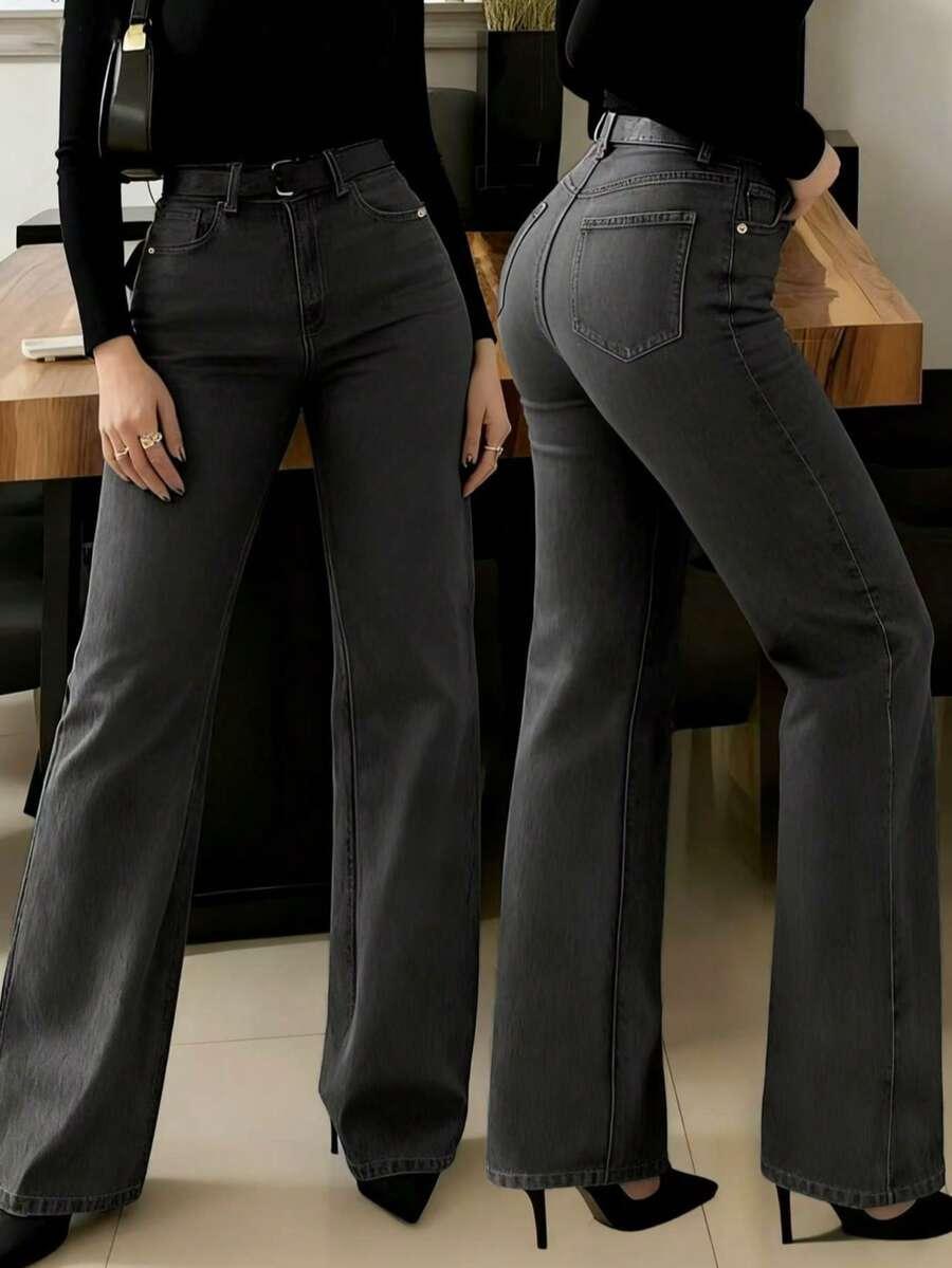SZARE SPODNIE JEANS 
