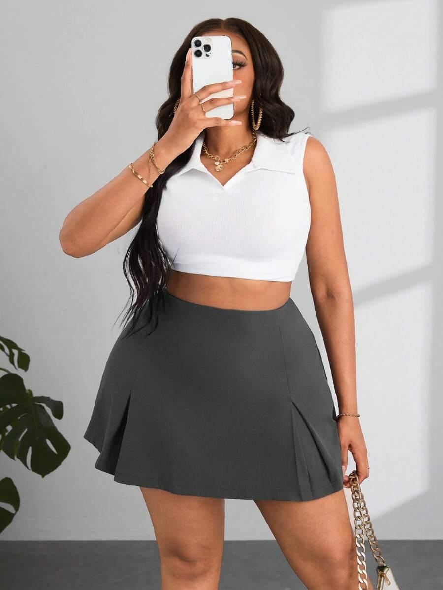 szara mini spódnica