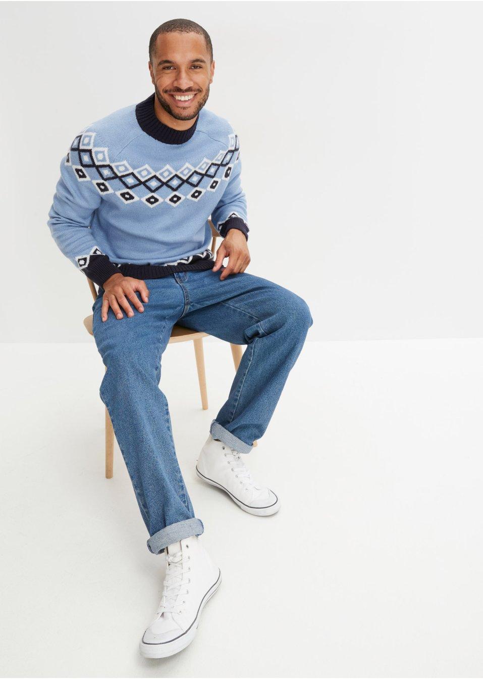 SWETER Z NORWESKMI WZOREM