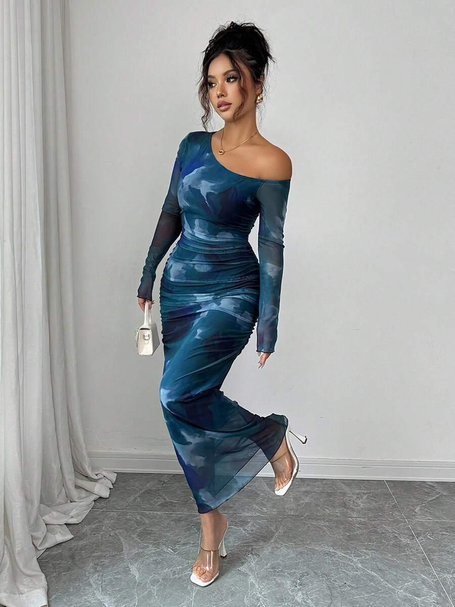 NIEBIESKA MAXI SUKIENKA