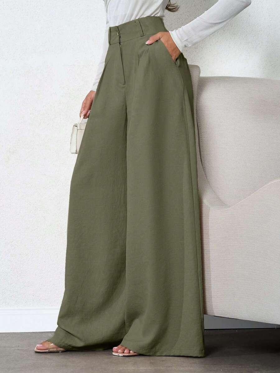 zielone eleganckie spodnie