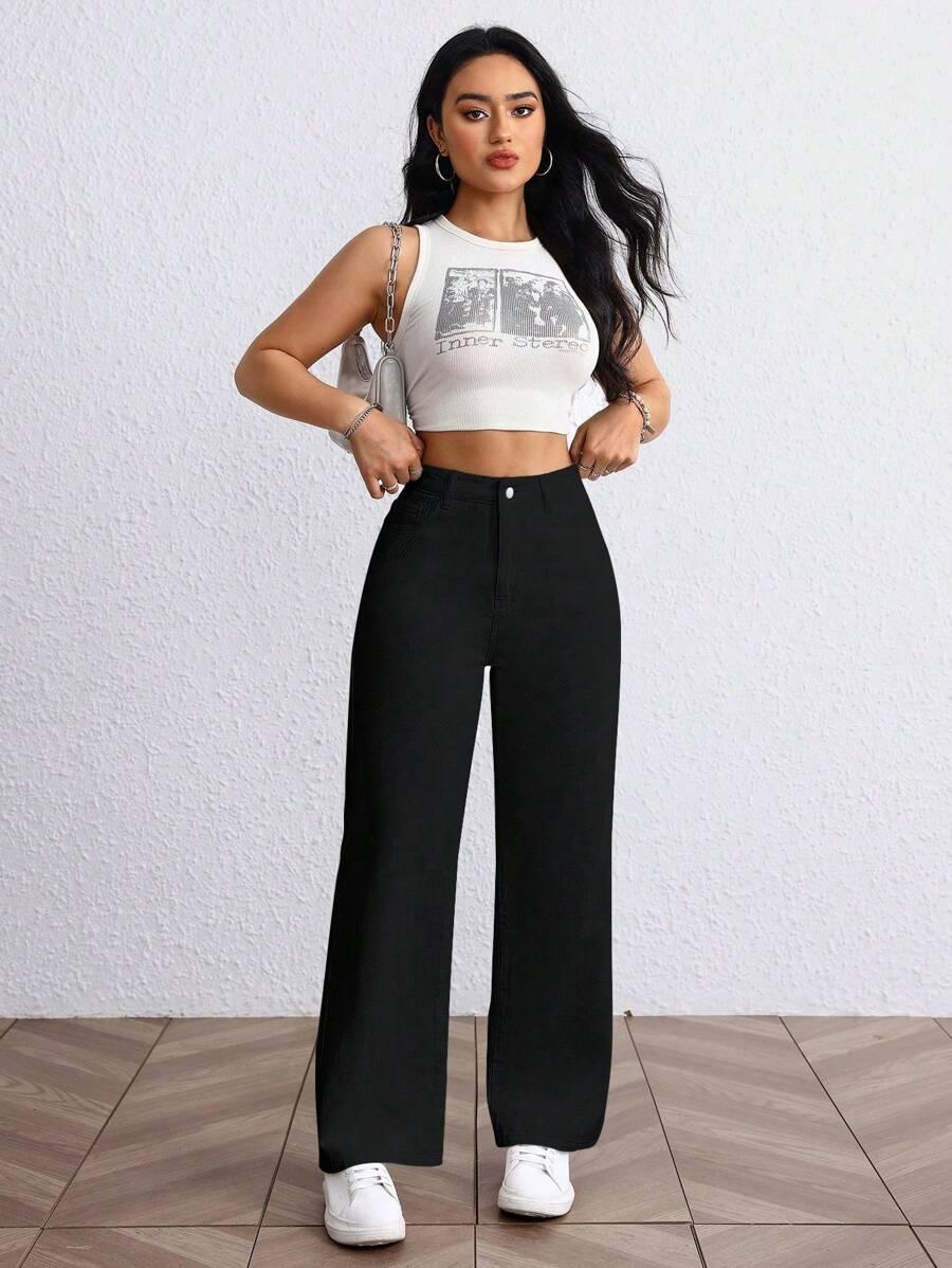CZARNE SPODNIE JEANS