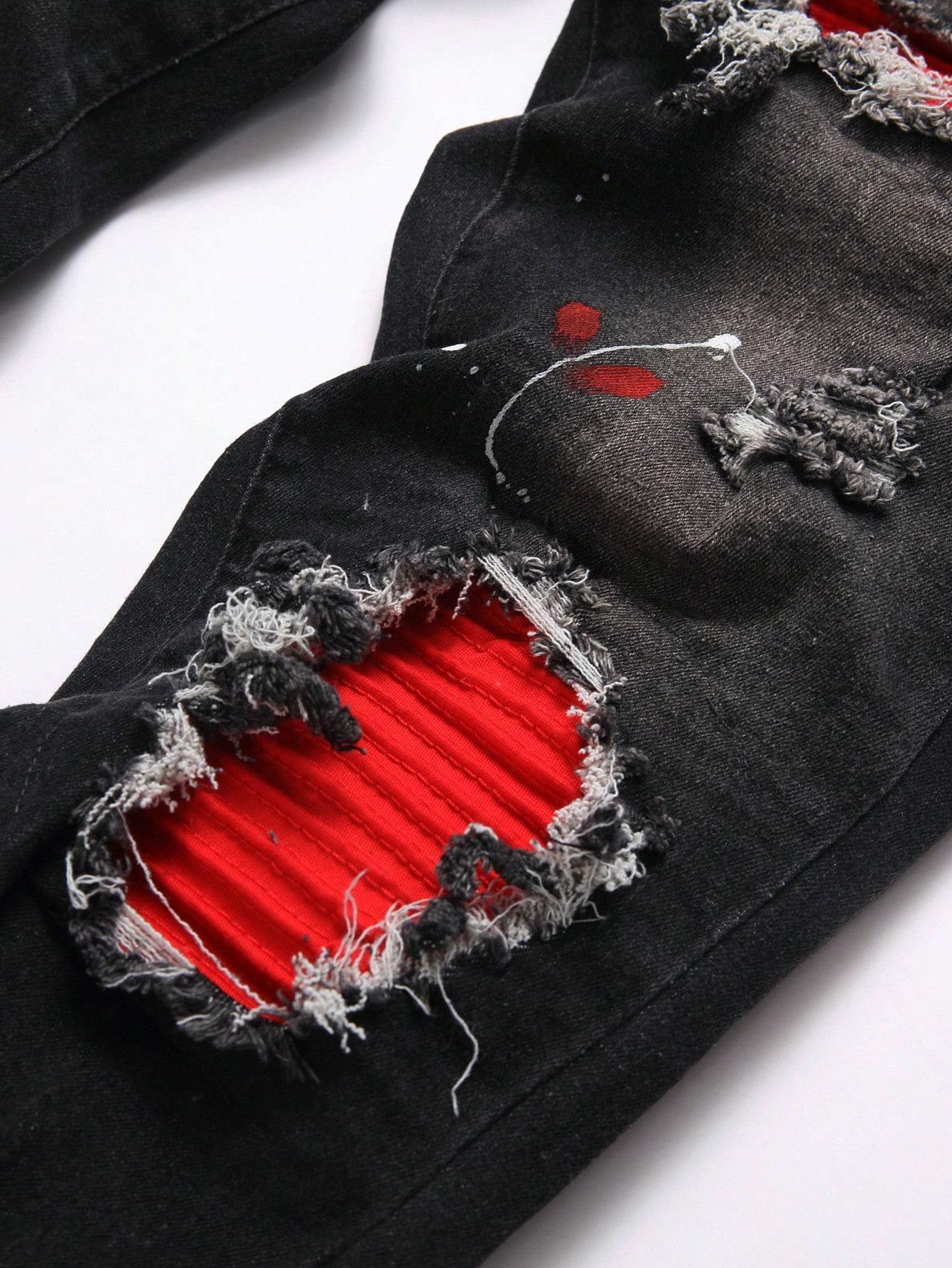 spodnie jeans przetarcia