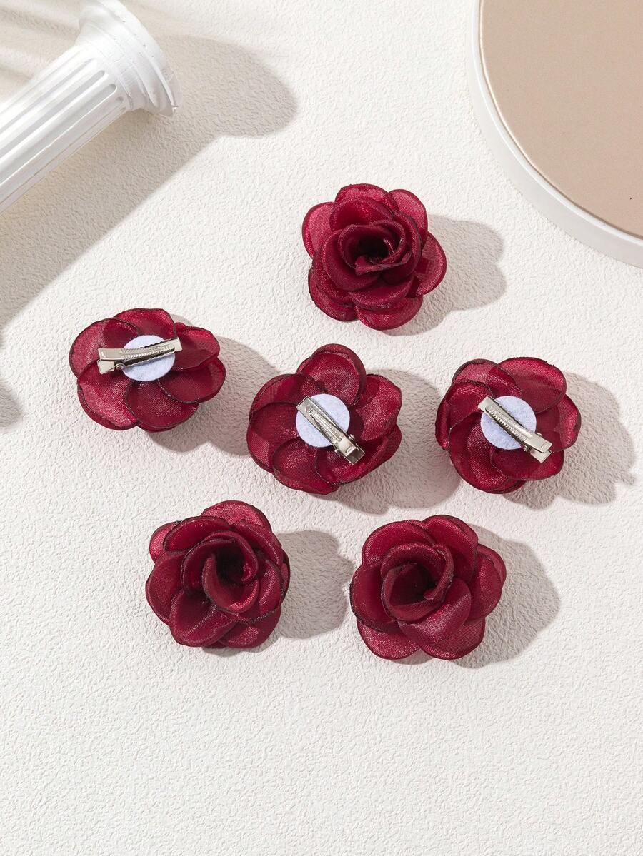 czerwone spinki kwiaty 6 pack