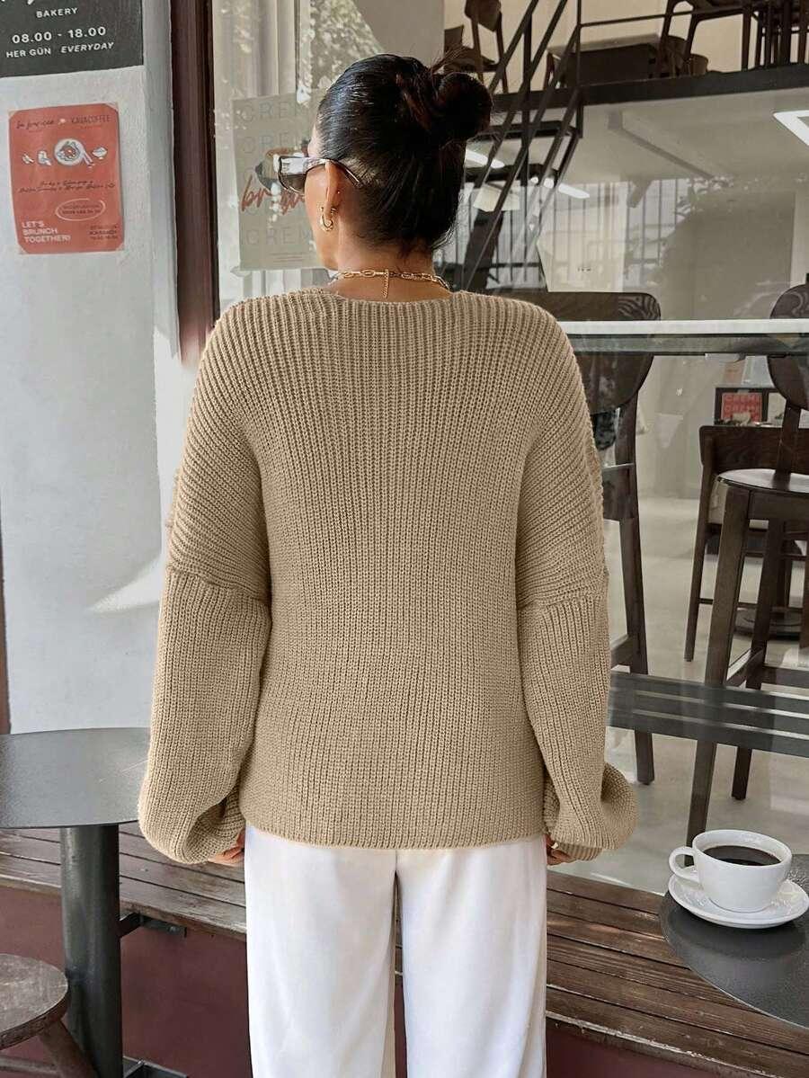 BEŻOWY SWETER WIĄZANIE 